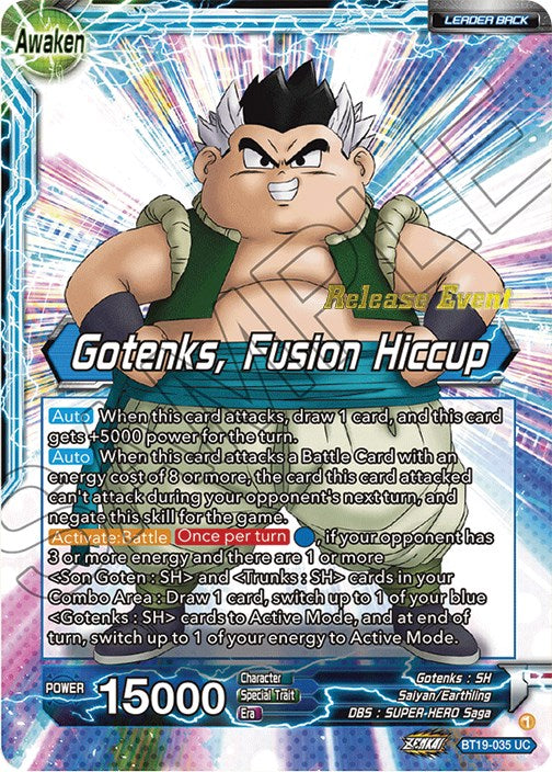 Son Goten & Trunks // Gotenks, Fusion Hiccup (Fighter's Ambition Holiday Pack) (BT19-035) [Tournament Promotion Cards] | Fandemonia Ltd