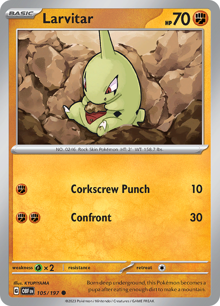 Larvitar (105/197) [Scarlet & Violet: Obsidian Flames] | Fandemonia Ltd