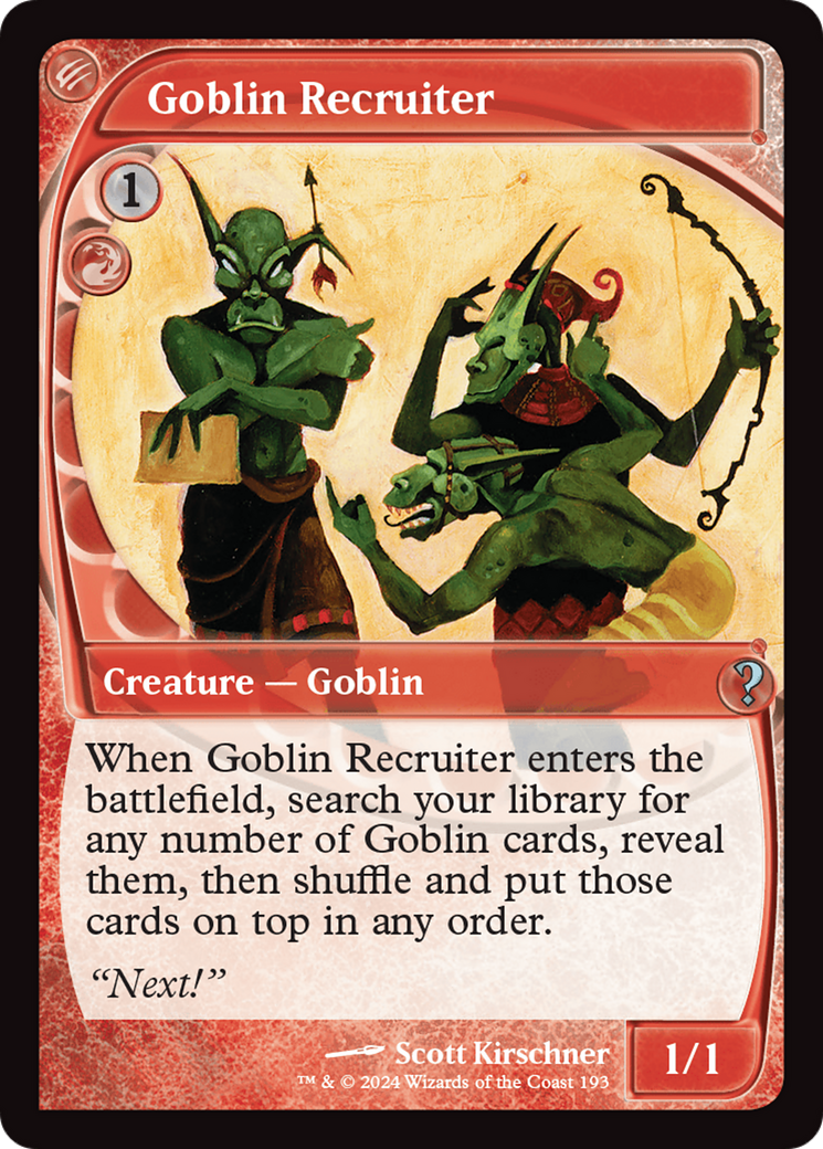 Goblin Recruiter (Future Sight) [Mystery Booster 2] | Fandemonia Ltd