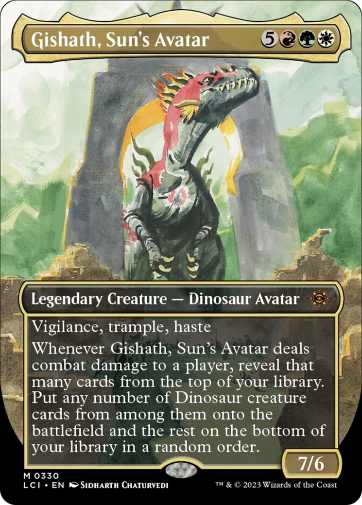 Gishath, Sun's Avatar (Borderless) [The Lost Caverns of Ixalan] | Fandemonia Ltd