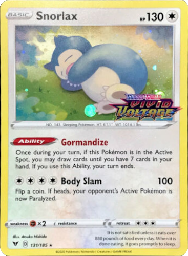 Snorlax (131/185) [Sword & Shield: Black Star Promos] | Fandemonia Ltd