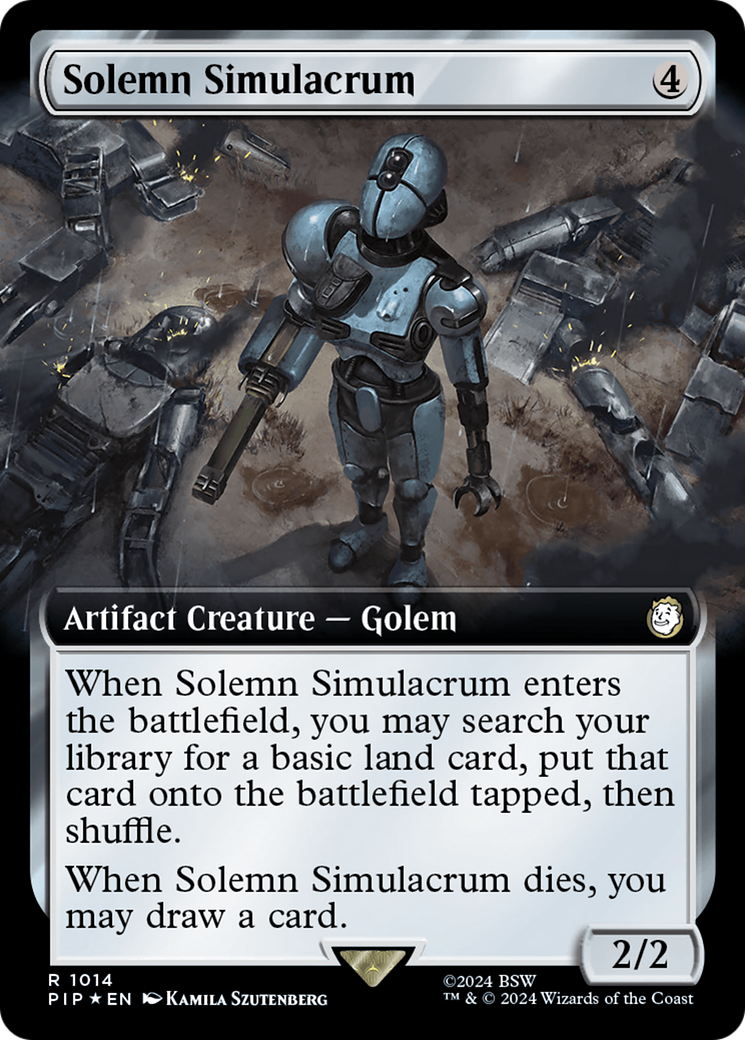 Solemn Simulacrum (Extended Art) (Surge Foil) [Fallout] | Fandemonia Ltd