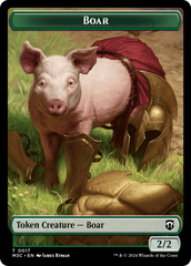 Boar (Ripple Foil) // Forest Dryad Double-Sided Token [Modern Horizons 3 Commander Tokens] | Fandemonia Ltd