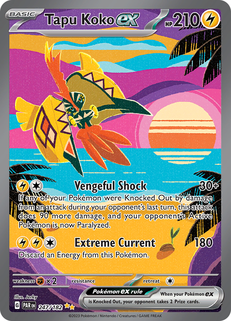 Tapu Koko ex (247/182) [Scarlet & Violet: Paradox Rift] | Fandemonia Ltd