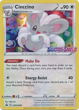 Cinccino (SWSH009) (Staff Prerelease Promo) [Sword & Shield: Black Star Promos] | Fandemonia Ltd