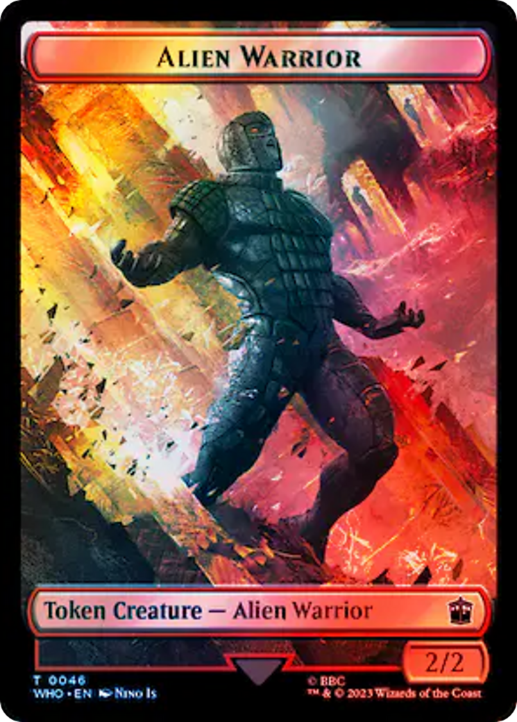 Dalek // Alien Warrior Double-Sided Token (Surge Foil) [Doctor Who Tokens] | Fandemonia Ltd