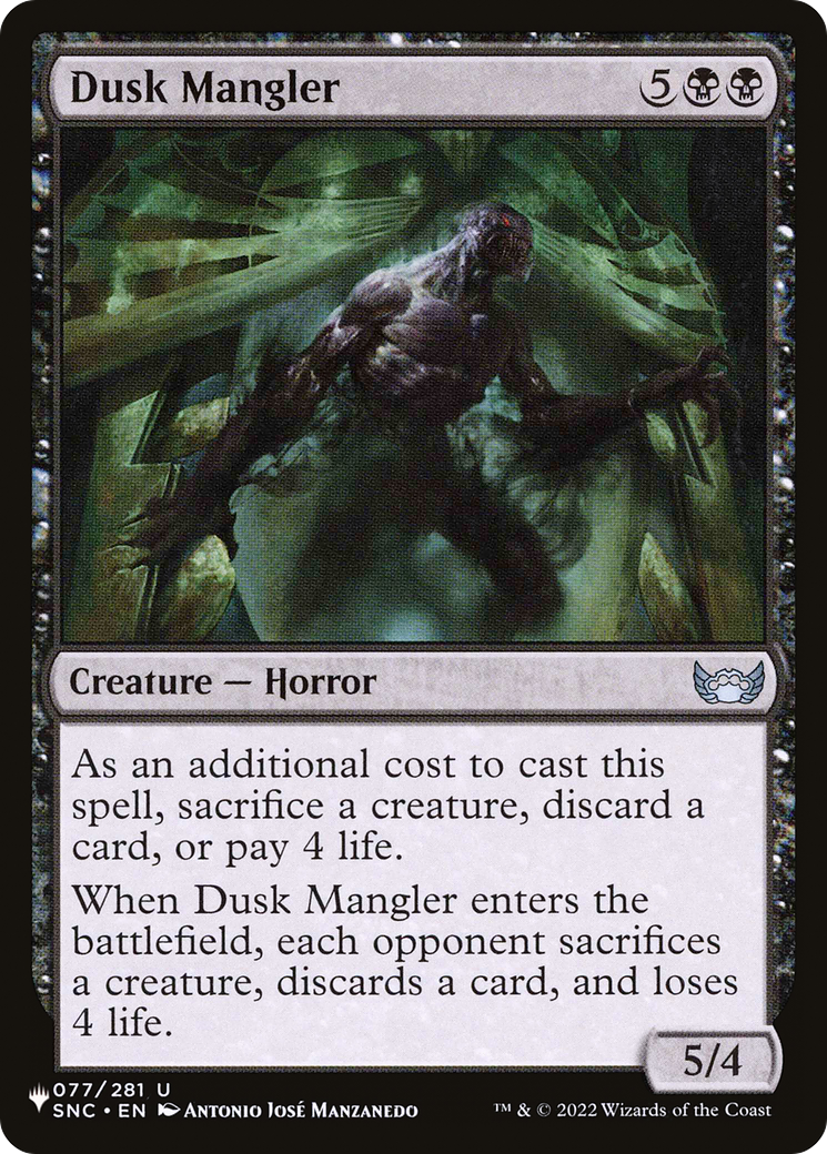 Dusk Mangler [The List] | Fandemonia Ltd