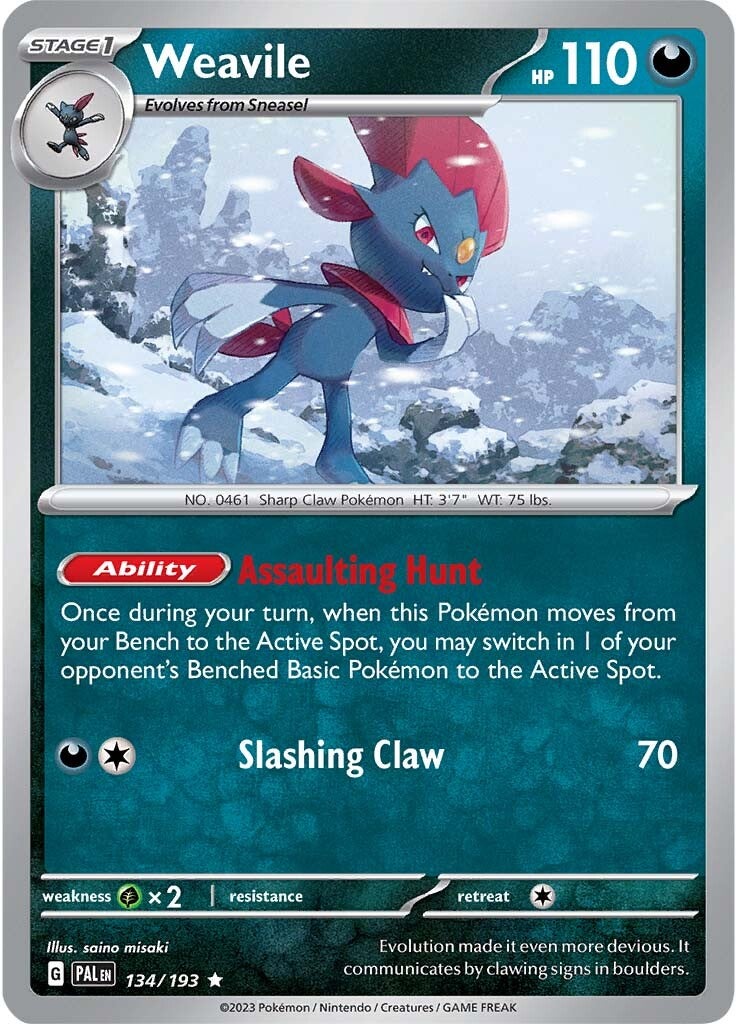 Weavile (134/193) [Scarlet & Violet: Paldea Evolved] | Fandemonia Ltd