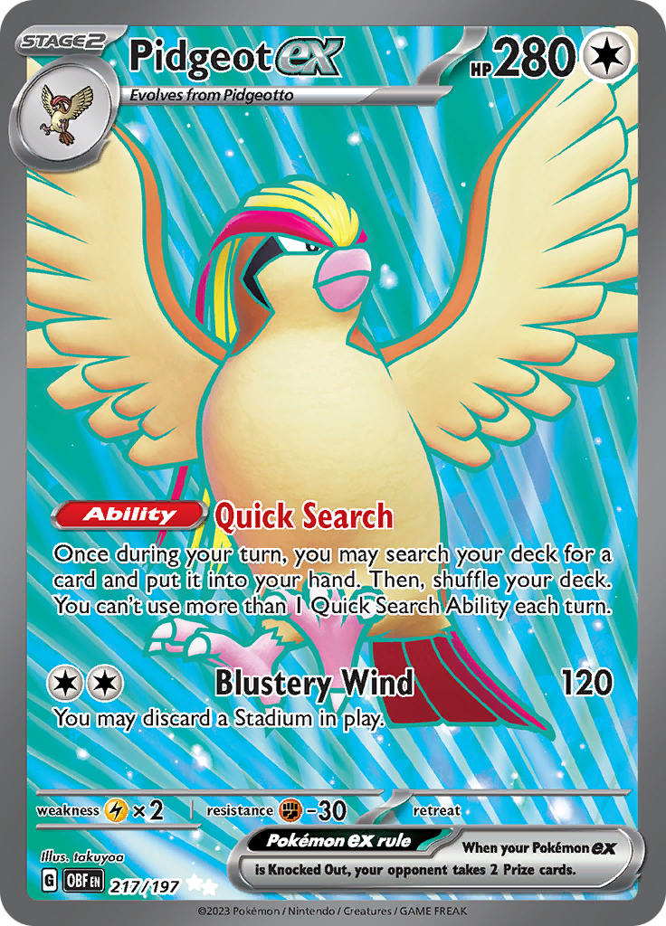 Pidgeot ex (217/197) [Scarlet & Violet: Obsidian Flames] | Fandemonia Ltd