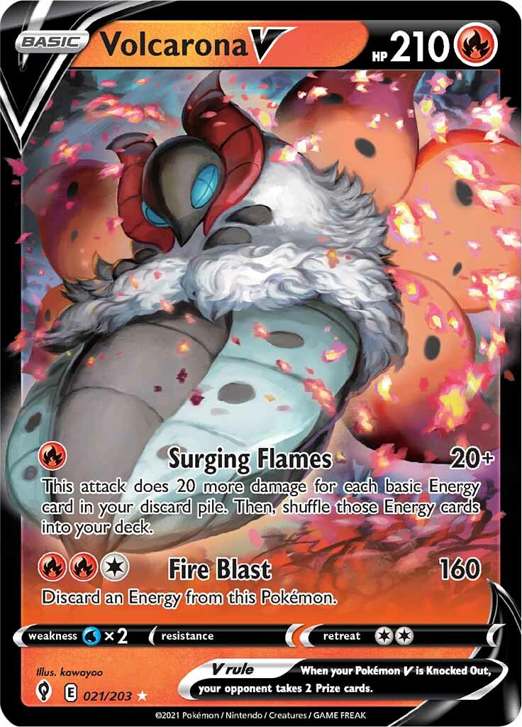 Volcarona V (021/203) [Sword & Shield: Evolving Skies] | Fandemonia Ltd