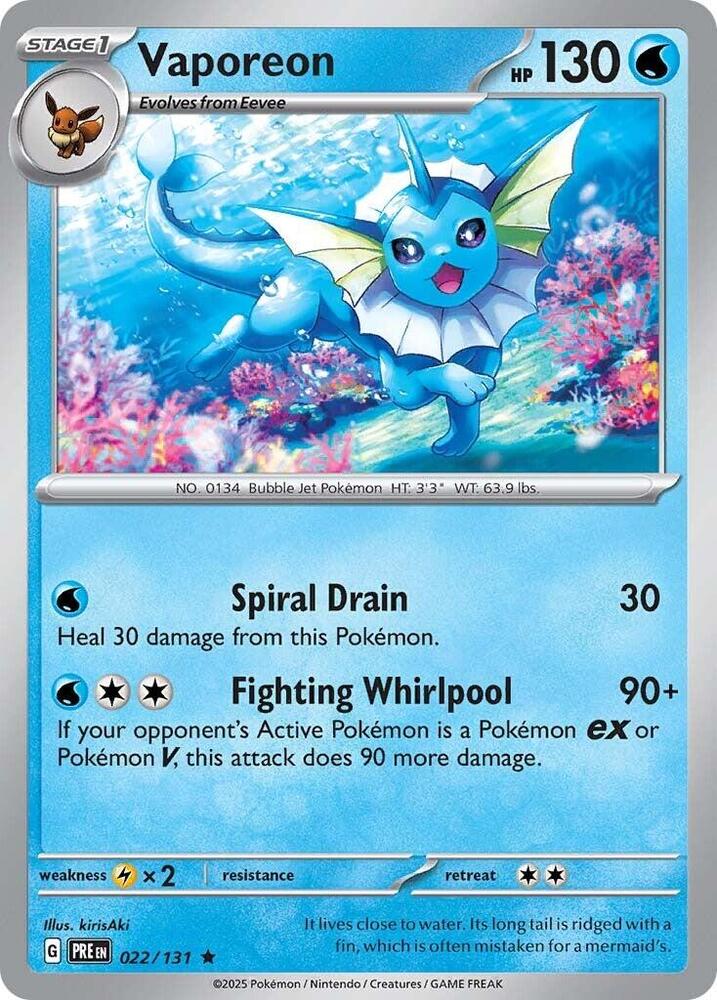 Vaporeon (022/131) [Scarlet & Violet: Prismatic Evolutions] | Fandemonia Ltd