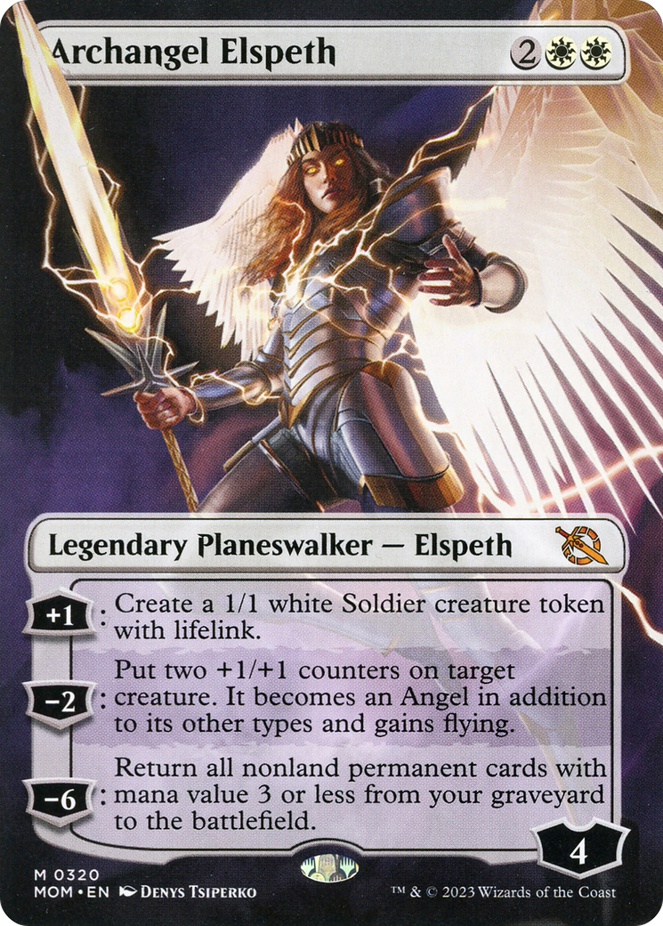 Archangel Elspeth (Borderless Alternate Art) [March of the Machine] | Fandemonia Ltd