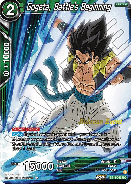 Gogeta, Battle's Beginning (Fighter's Ambition Holiday Pack) (BT19-086) [Tournament Promotion Cards] | Fandemonia Ltd