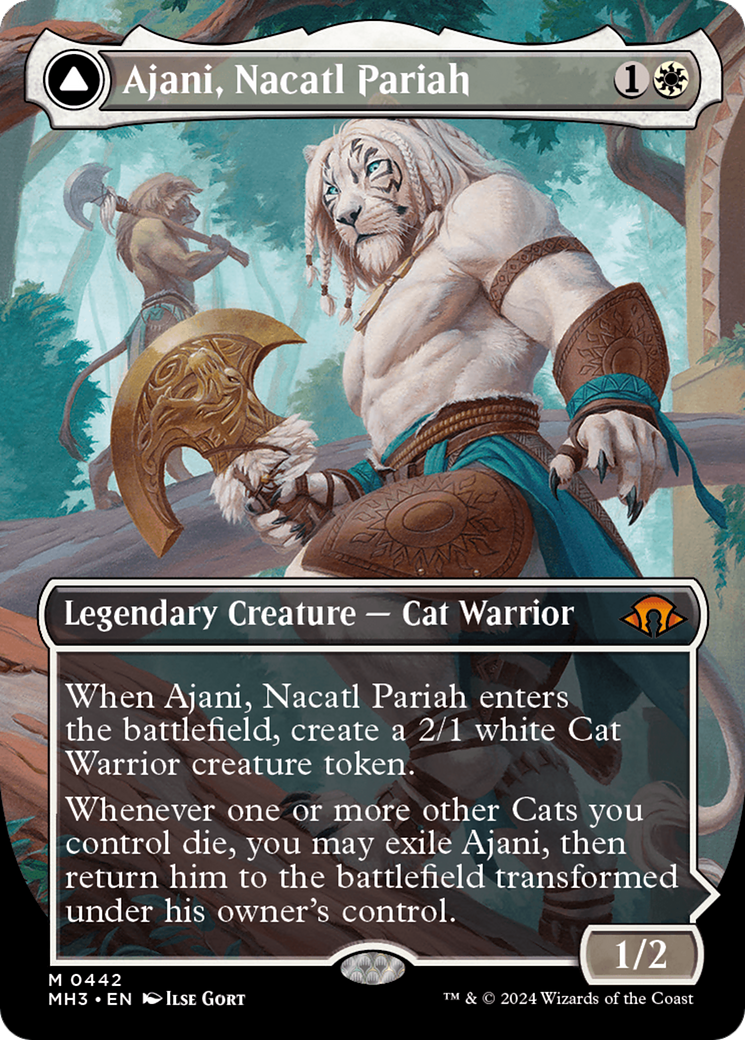 Ajani, Nacatl Pariah // Ajani, Nacatl Avenger (Borderless) [Modern Horizons 3] | Fandemonia Ltd