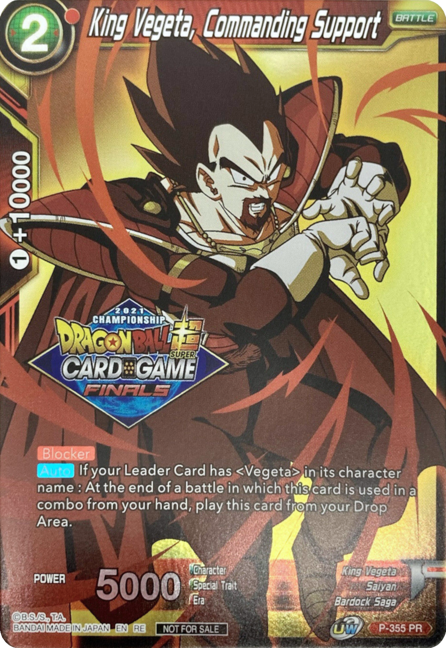 King Vegeta, Commanding Support (Championship Pack 2021 Vault Set) (P-355) [Tournament Promotion Cards] | Fandemonia Ltd