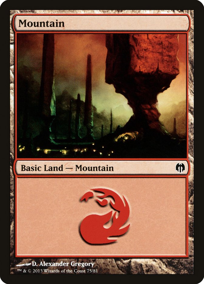 Mountain (75) [Duel Decks: Heroes vs. Monsters] | Fandemonia Ltd