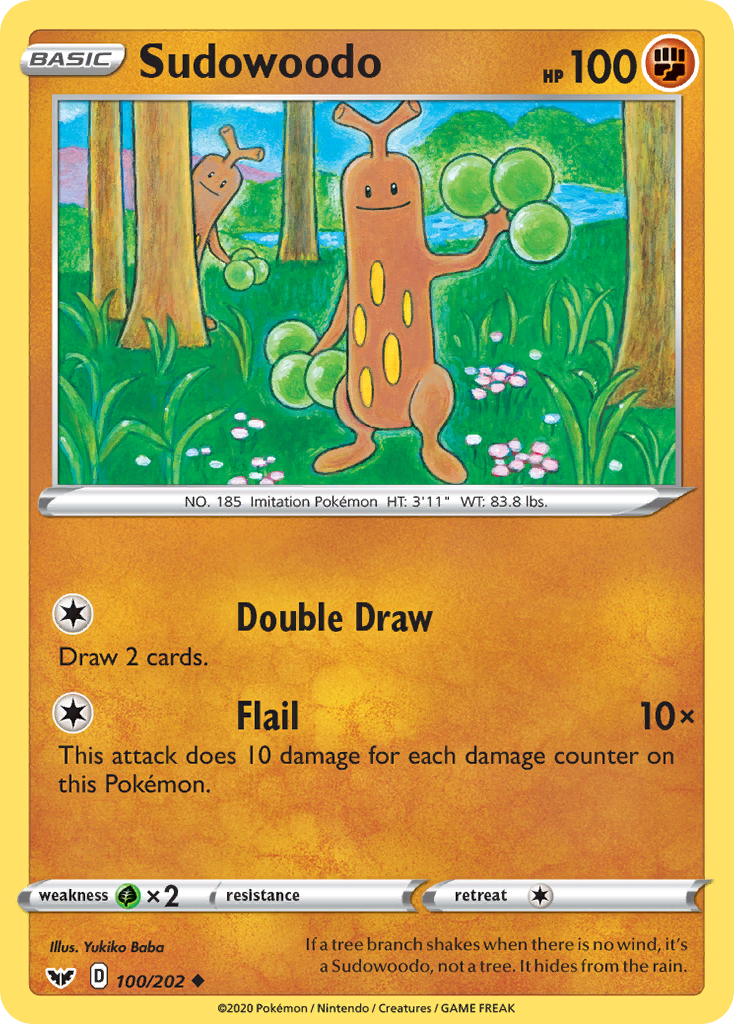 Sudowoodo (100/202) [Sword & Shield: Base Set] | Fandemonia Ltd