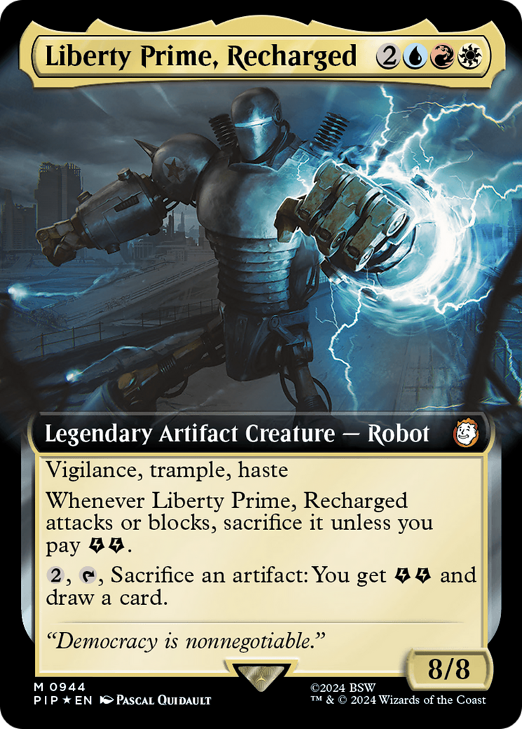 Liberty Prime, Recharged (Extended Art) (Surge Foil) [Fallout] | Fandemonia Ltd