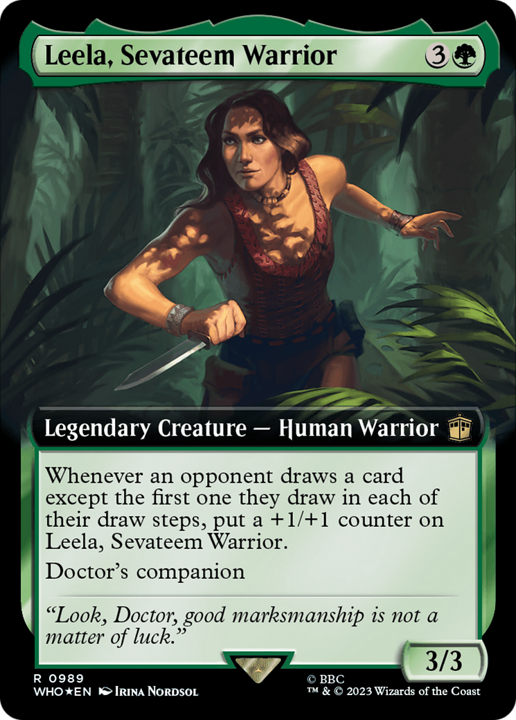 Leela, Sevateem Warrior (Extended Art) (Surge Foil) [Doctor Who] | Fandemonia Ltd