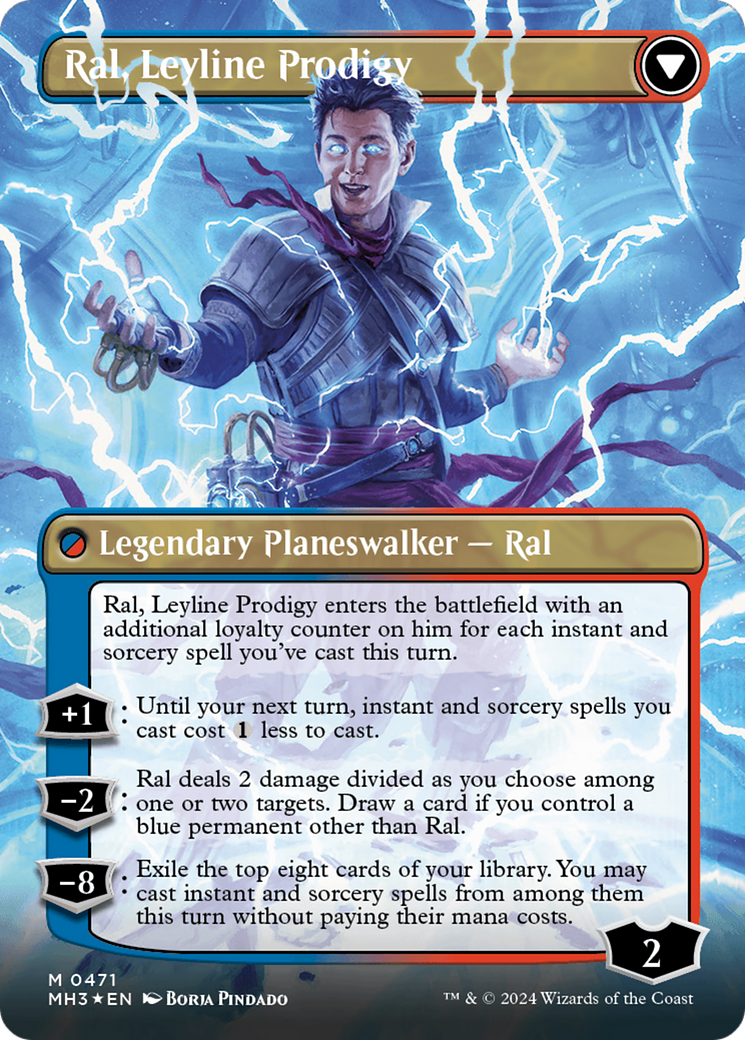 Ral, Monsoon Mage // Ral, Leyline Prodigy (Borderless) (Textured Foil) [Modern Horizons 3] | Fandemonia Ltd