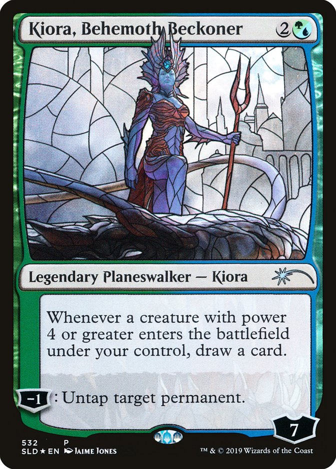 Kiora, Behemoth Beckoner (Stained Glass) [Secret Lair Drop Promos] | Fandemonia Ltd