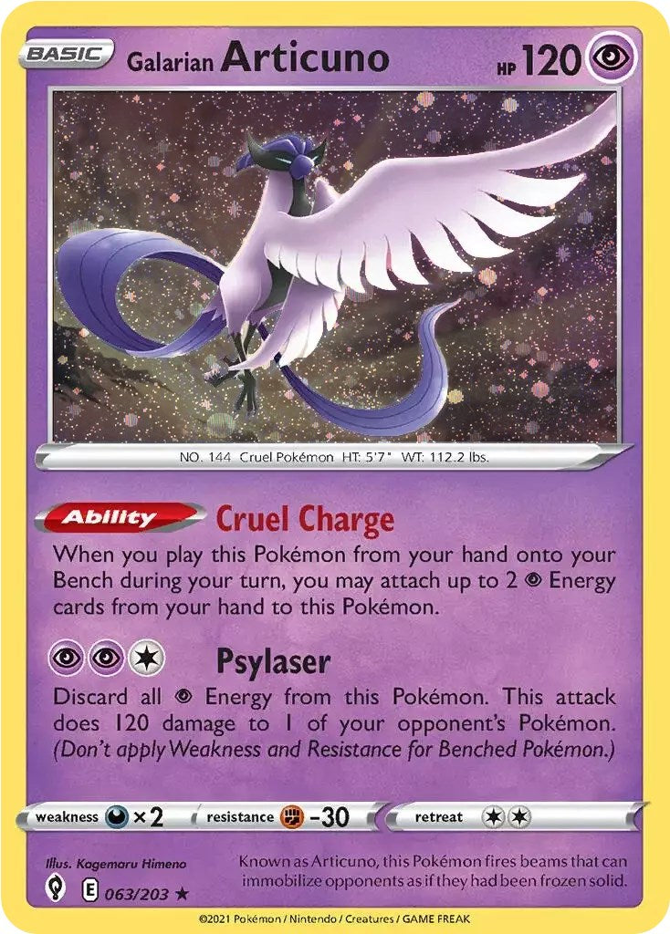 Galarian Articuno (063/203) (Cosmos Holo) [Sword & Shield: Evolving Skies] | Fandemonia Ltd