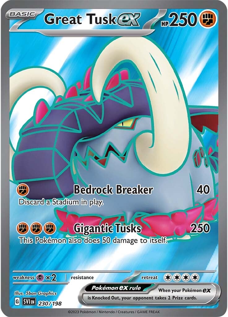 Great Tusk ex (230/198) [Scarlet & Violet: Base Set] | Fandemonia Ltd