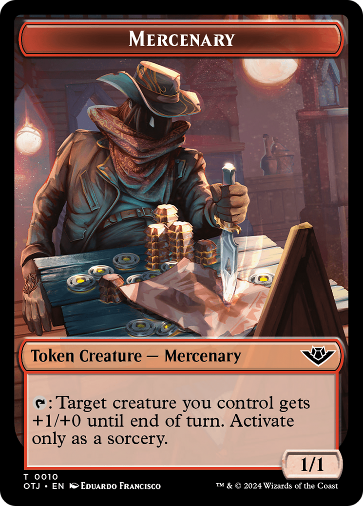 Mercenary // Construct Double-Sided Token [Outlaws of Thunder Junction Tokens] | Fandemonia Ltd