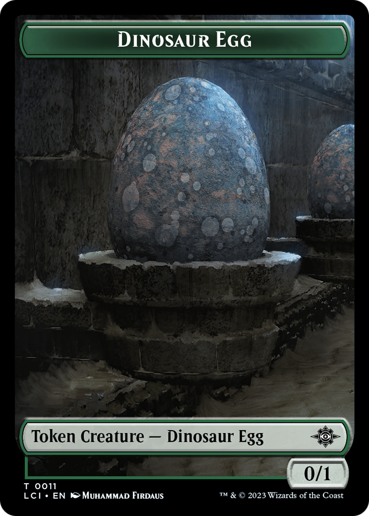 Dinosaur Egg // Dinosaur (0010) Double-Sided Token [The Lost Caverns of Ixalan Tokens] | Fandemonia Ltd