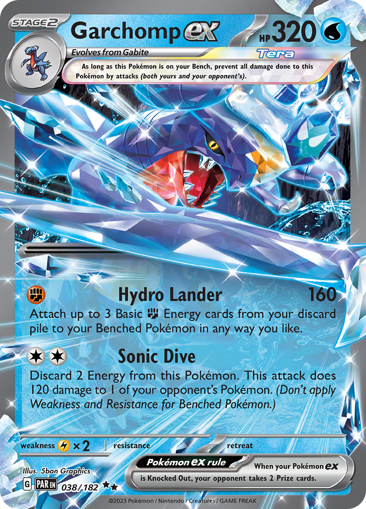 Garchomp ex (038/182) [Scarlet & Violet: Paradox Rift] | Fandemonia Ltd