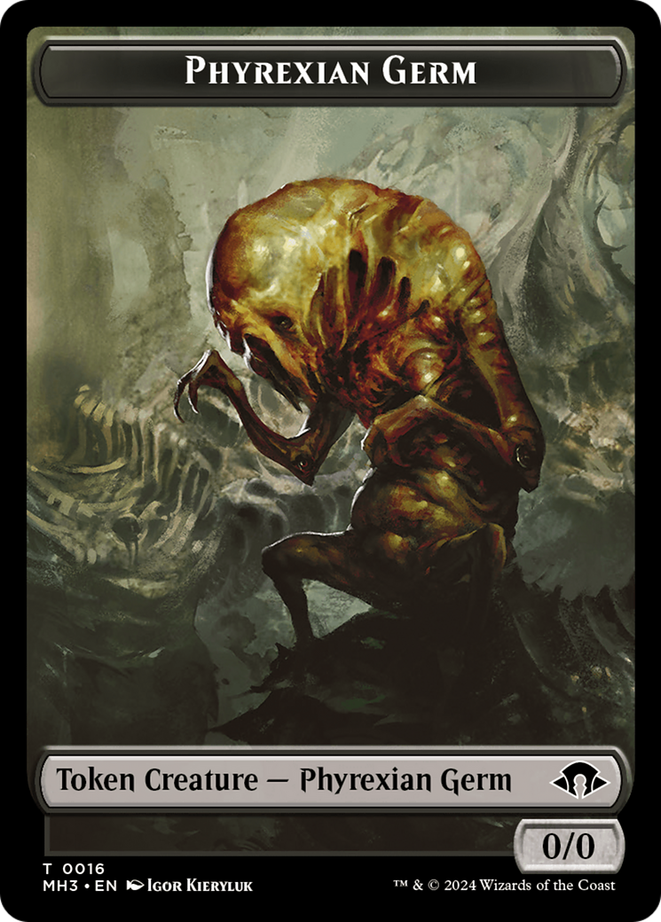 Phyrexian Germ // Phyrexian Wurm (0018) Double-Sided Token [Modern Horizons 3 Tokens] | Fandemonia Ltd