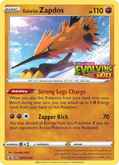 Galarian Zapdos (SWSH124) (Prerelease Promo) [Sword & Shield: Black Star Promos] | Fandemonia Ltd