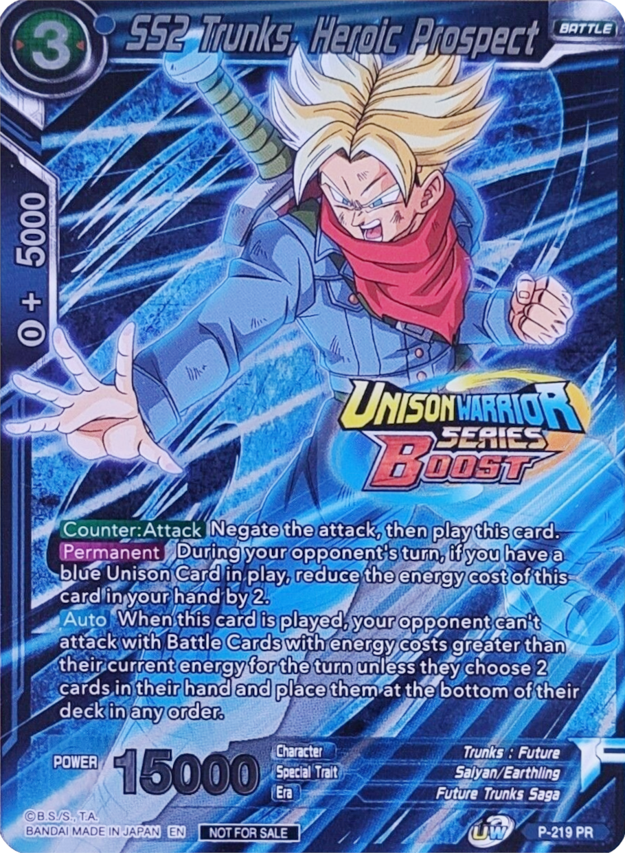 SS2 Trunks, Heroic Prospect (Event Pack 08 - Alternate Foil) (P-219) [Tournament Promotion Cards] | Fandemonia Ltd