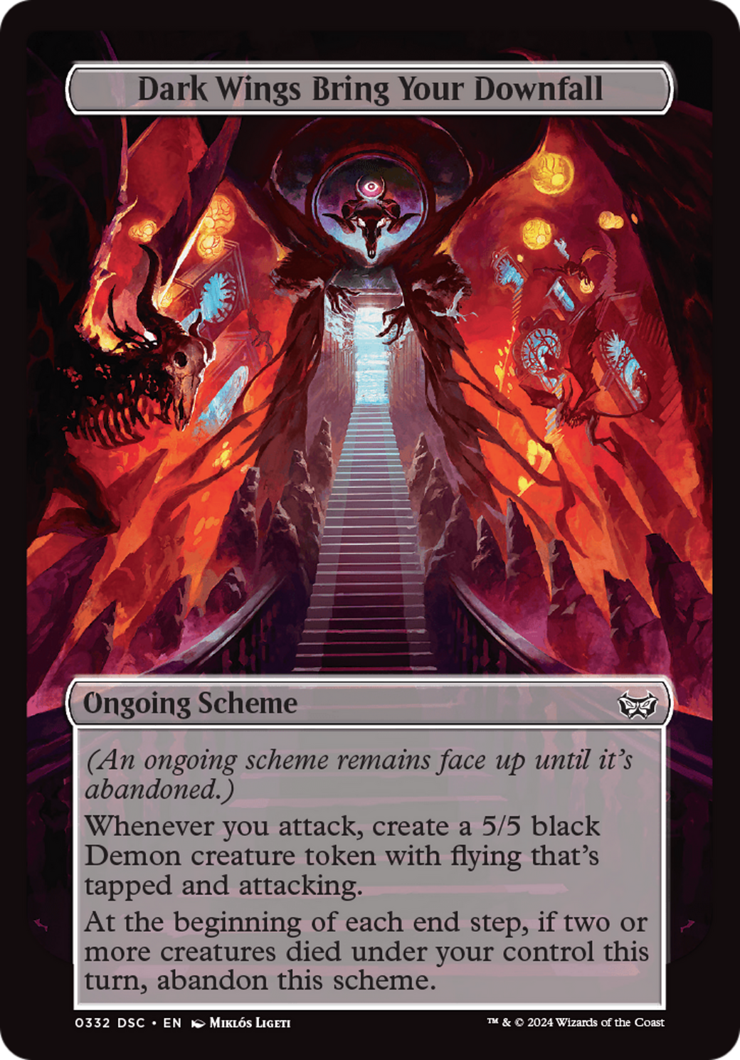 Dark Wings Bring Your Downfall (Full Art) [Duskmourn: Archenemy] | Fandemonia Ltd