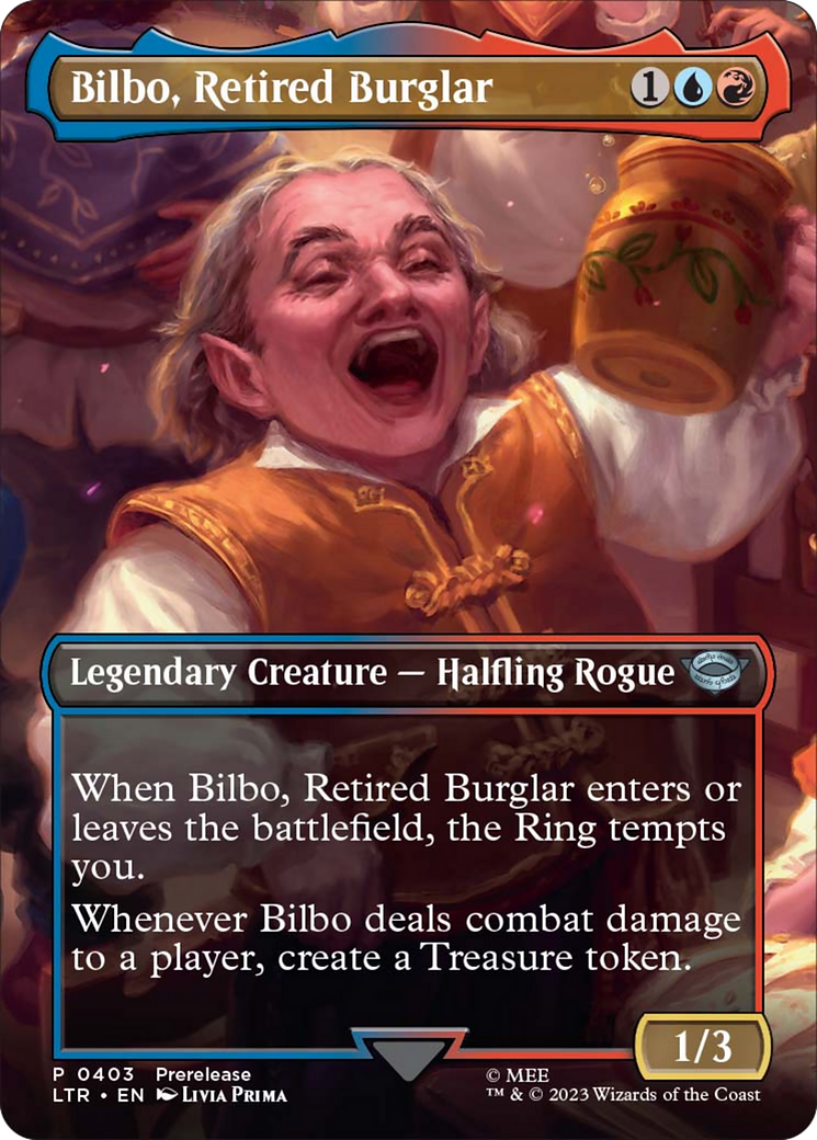 Bilbo, Retired Burglar (Borderless Alternate Art) [The Lord of the Rings: Tales of Middle-Earth] | Fandemonia Ltd