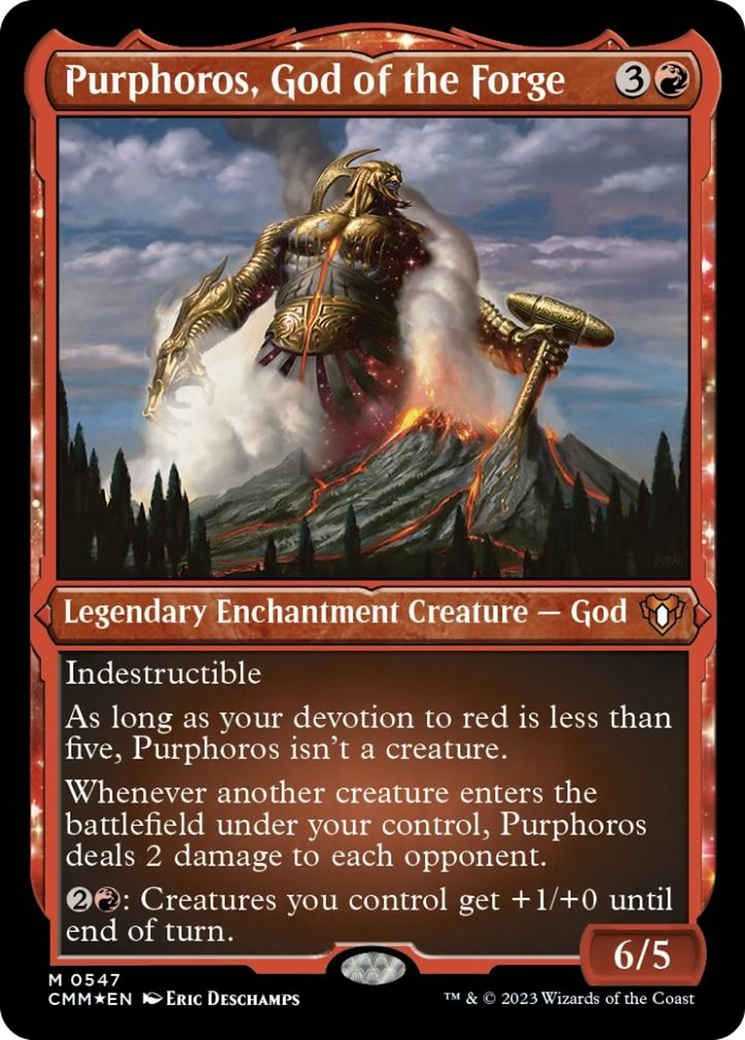 Purphoros, God of the Forge (Foil Etched) [Commander Masters] | Fandemonia Ltd