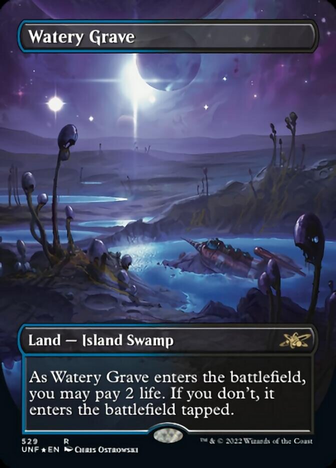 Watery Grave (Borderless) (Galaxy Foil) [Unfinity] | Fandemonia Ltd