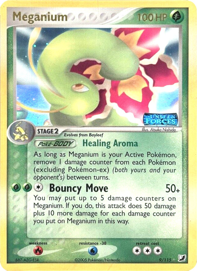 Meganium (9/115) (Stamped) [EX: Unseen Forces] | Fandemonia Ltd