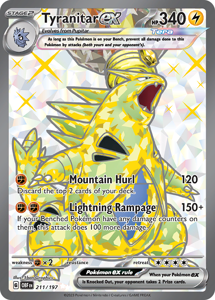 Tyranitar ex (211/197) [Scarlet & Violet: Obsidian Flames] | Fandemonia Ltd