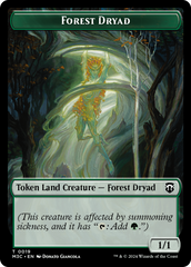 Boar (Ripple Foil) // Forest Dryad Double-Sided Token [Modern Horizons 3 Commander Tokens] | Fandemonia Ltd