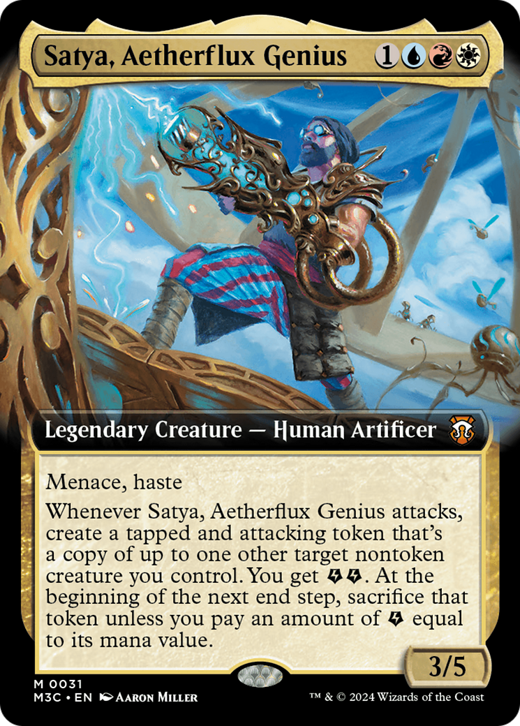 Satya, Aetherflux Genius (Extended Art) [Modern Horizons 3 Commander] | Fandemonia Ltd