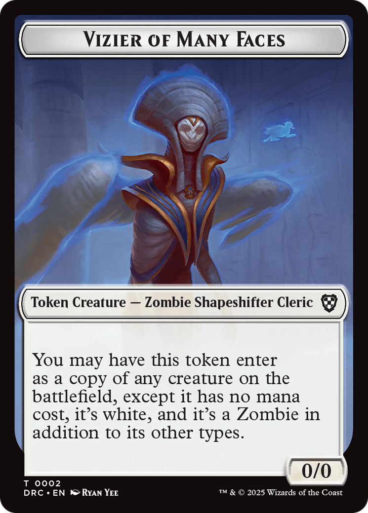 Angel of Sanctions // Vizier of Many Faces Double-Sided Token [Aetherdrift Commander] | Fandemonia Ltd