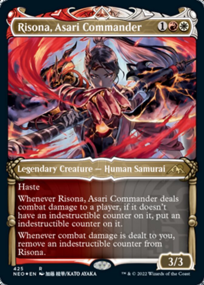 Risona, Asari Commander (Showcase) (Foil Etched) [Kamigawa: Neon Dynasty] | Fandemonia Ltd