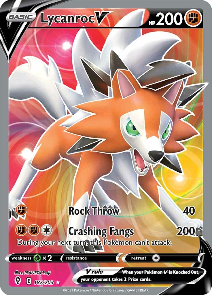 Lycanroc V (187/203) [Sword & Shield: Evolving Skies] | Fandemonia Ltd