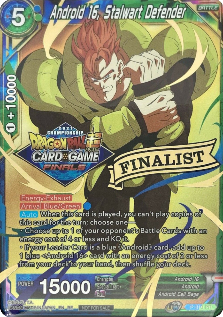 Android 16, Stalwart Defender (2021 Tournament Pack Vault Set - Finalist Gold Stamped) (P-310) [Tournament Promotion Cards] | Fandemonia Ltd