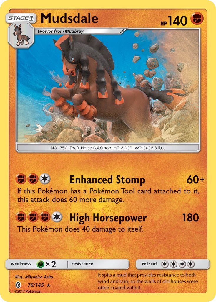 Mudsdale (76/145) (Prerelease Kit Exclusive) (Theme Deck Exclusive) [Sun & Moon: Guardians Rising] | Fandemonia Ltd