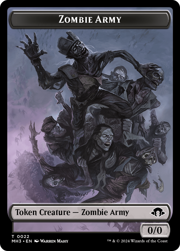 Phyrexian Germ // Zombie Army Double-Sided Token [Modern Horizons 3 Tokens] | Fandemonia Ltd