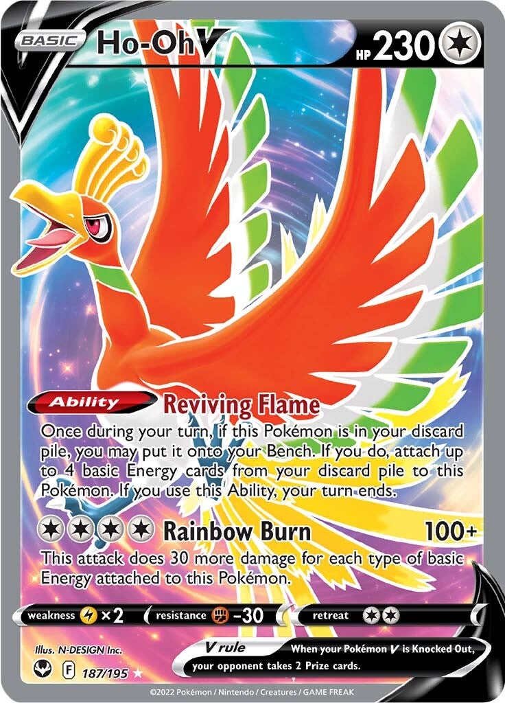 Ho-oh V (187/195) [Sword & Shield: Silver Tempest] | Fandemonia Ltd