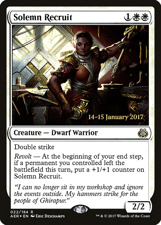 Solemn Recruit [Aether Revolt Prerelease Promos] | Fandemonia Ltd