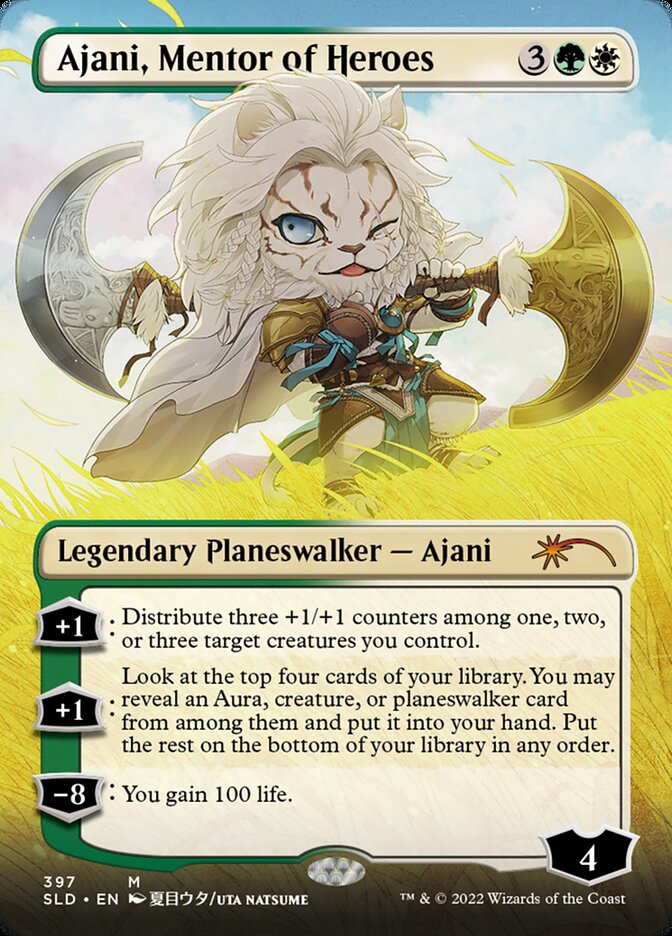 Ajani, Mentor of Heroes (Borderless) [Secret Lair Drop Series] | Fandemonia Ltd